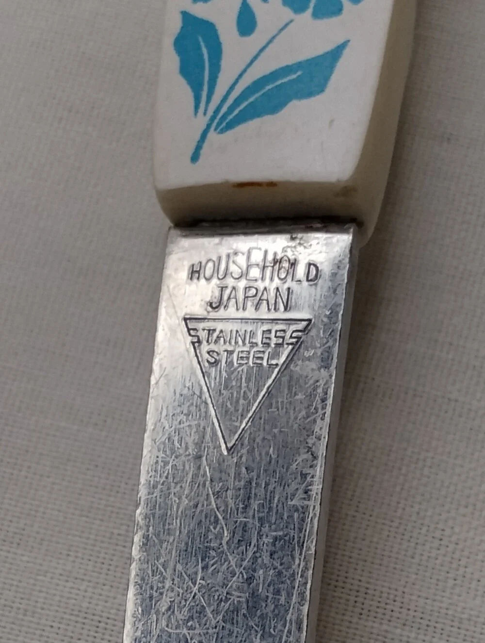 Vintage 70s 80s Household Japan Stainless Steel Metal Serving Spoon Retro Floral